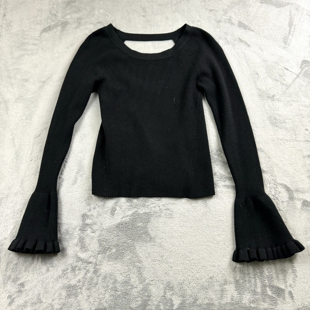Maeve Anthropologie Womens Sweater Size S Bell Sleeve Open Back‎ Whimsical Fairy